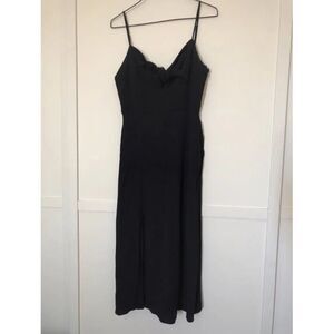 & Other Stories Sleeveless A-Line Midi Black Dress w Adjustable Straps